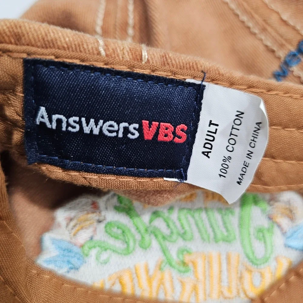 Answers VBS Baseball Hat Adult OS Brown Great Jungle Journey Distressed Cap